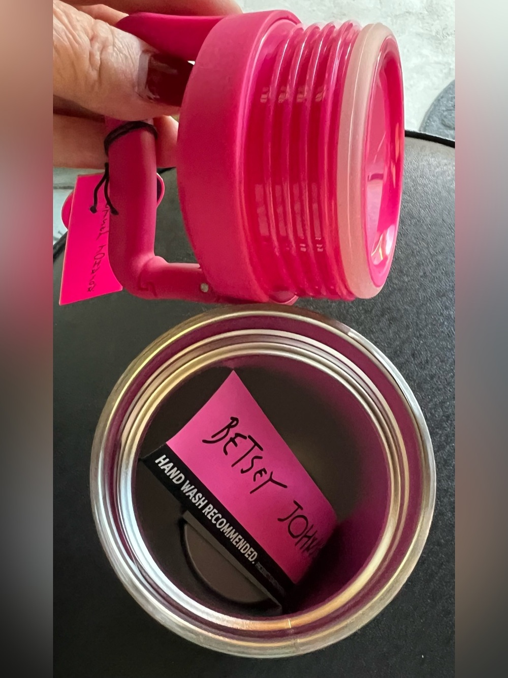 Betsey Johnson NEW Blue & Pink Flamingo Insulated 20oz Water Bottle - Picture 7 of 11